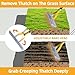 KLDOLLAR Thatch Rake 15 Inch Wide Efficient Dethatcher Rake for Cleaning Dead Grass, Combs Turf & Loosens Soil, Steel Metal Grass Rakes with Stainless Steel Handle Versatile Leveler &Cleans for Garden