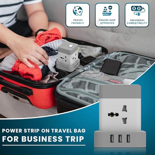 Image of Blackt Electrotech (BTCB1) 4+3 Extension Box - Extension Board with USB & Power Extension Board for Home,Office &Travel-4 AC Multi Plug Socket, 3 USB Ports,Voltage Protector, 5Ft Flat Plug Cord