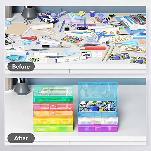 Depad 4 X 6 Photo Storage Boxes Extra Large Capacity, 8 Inner Photo Cases Hold 800 Pictures With Lightproof Zipper Bag, Seed Organizer Containers For Scrapbooking With Handle (Rainbow) #TOP6