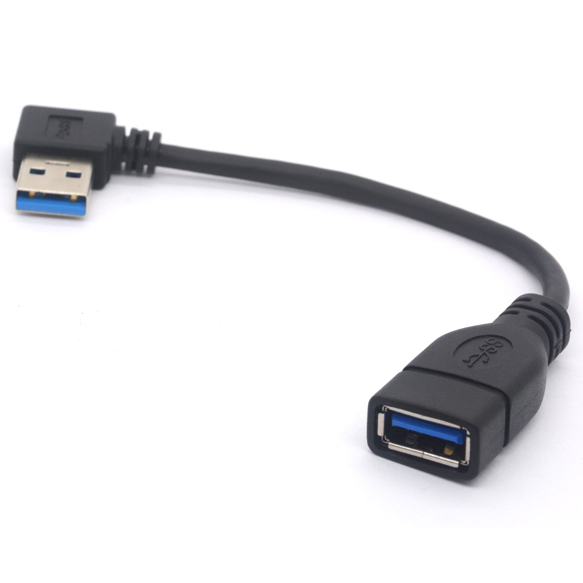 USB 3.0 Kabel Mit 90° Winkel – 5 Gbit/s, 40 Cm, Perfekt Für Enge Anschlüsse An PC & Konsolen