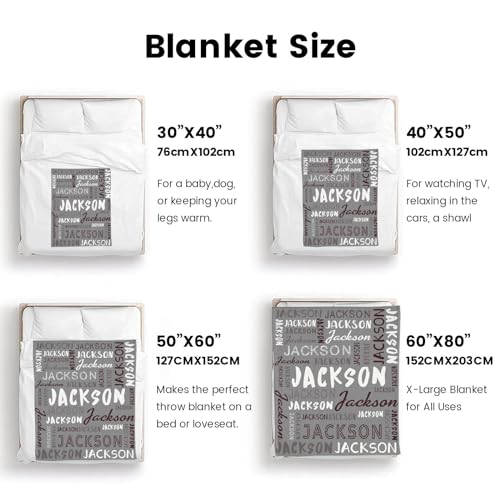 Personalized Name Blanket Customized Baby Blankets for Girls Boys Adults Monogrammed Blankets and Throws Christmas Birthday Mothers Fathers Valentines Day Gift