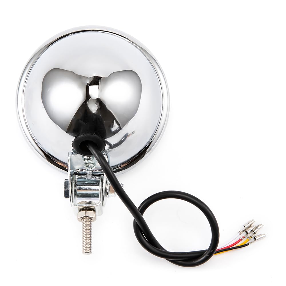 Faros antiniebla para motocicleta, 2 unidades de 4'' 12 V LED blanco ámbar luces diurnas (DRL) auxiliares para cruiser chopper café racer ATV y SUV