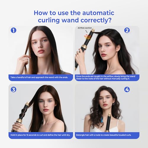 Styler 5 in 1 Hairstyler Pro, Hair Styler Set, Multi Air Magic Styler with Auto-Wrap, 1000w Ionic Blow Dryer Brush, All in One Styling Tool for Quick Drying, Voluming and Curling, Salon at Home - Image 6