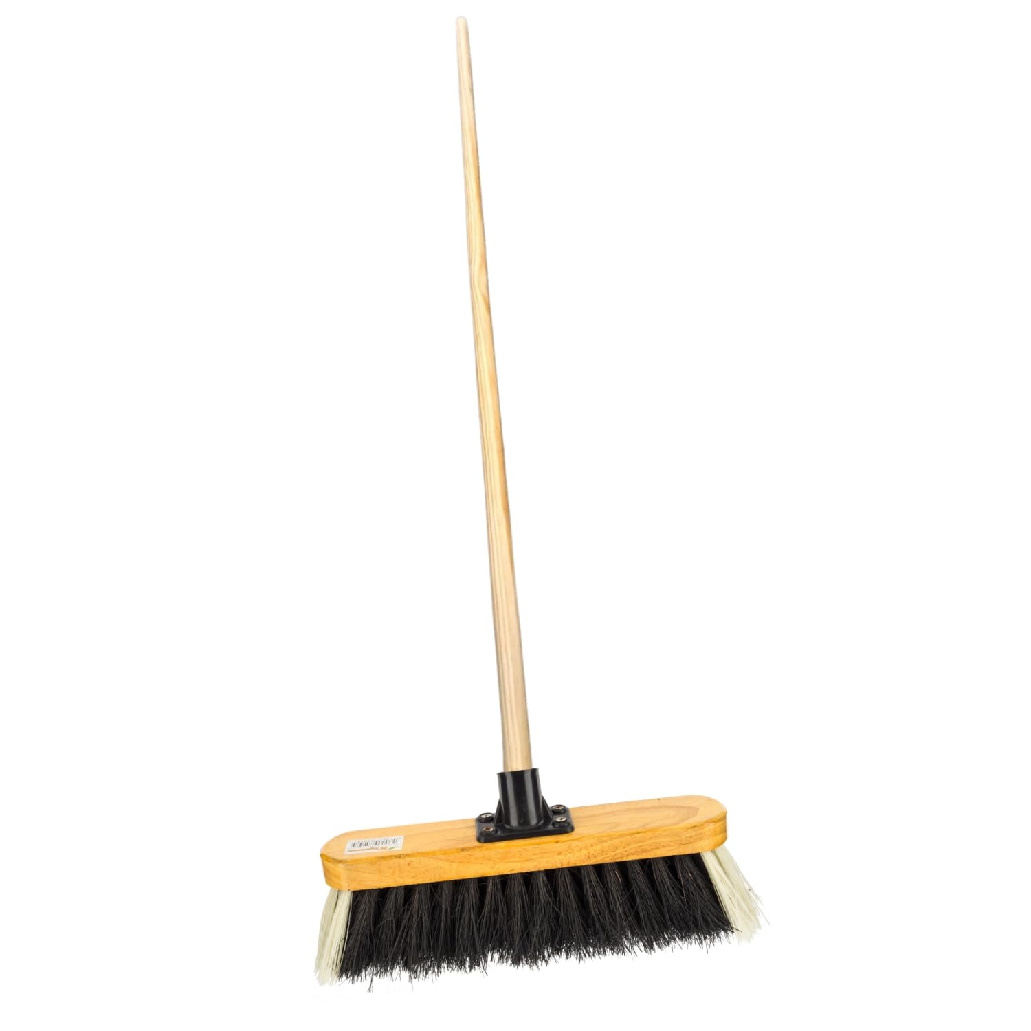 HOMESHOPA Outdoor Broom Head with Wooden Handle, Stiff Coco/PVC Bristle Broom, Heavy Duty Floor Sweeping Yard Brush for Garden Decking Pathways Driveways Warehouse & Garage