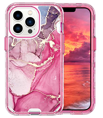 Coque étui 3 en 1 plaqué marbré compatible iPhone 14 13 12 11 Pro Max