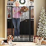 SHYUJAJIE 55 Inch Extra Tall Pet Gate for Cats,29.92'-43' Adjustable Wide Dog Gates,Pressure Mounted Walk Through Tall Pets Gate for Doorways,Hallway,Stairs(Black)