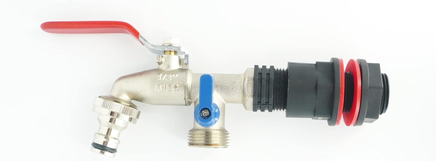 3/4" Tank / Water Butt / IBC Adapter to nickel plated brass DOUBLE