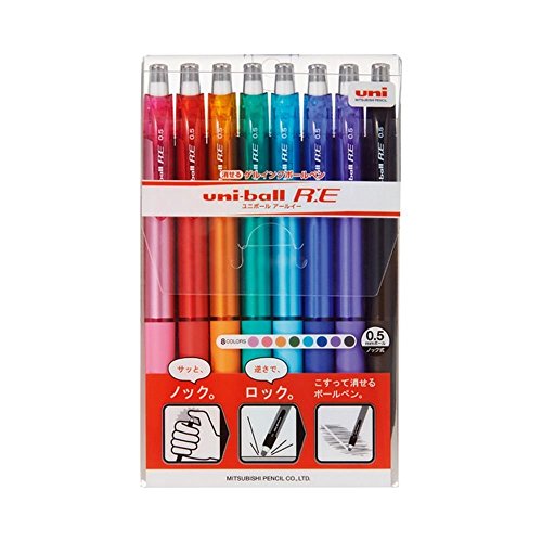 UniPatch Uni-Ball R:E - Bolígrafo que se puede borrar, color 8 color assorted