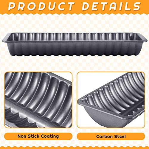 Gerrii 6 Pcs Almond Cake Pan Carbon Steel Non Stick Loaf Pan Bread Baking Pan Loaf Pan Mold For Tart Popover Roll, 12.2 X 4.72 X 1.57 Inches #TOP2