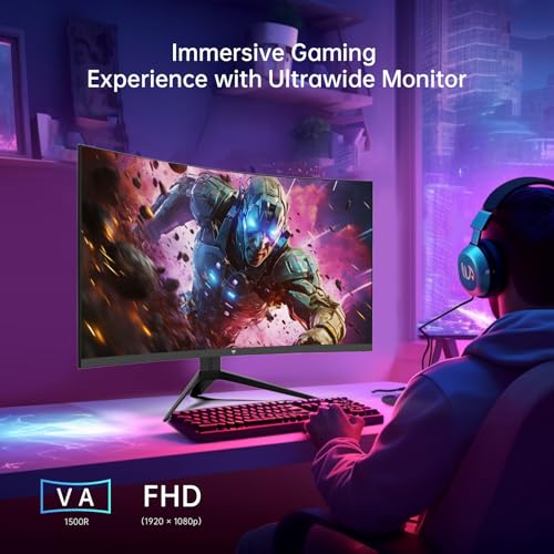 undefined KTC 32 Inch FHD 1080p Curved Gaming Monitor - VA 1500R Curved Monitor, 165Hz 1ms MPRT, FreeSync & G-Sync, 122% sRGB, DP/HDMI, VESA, HDR10 for Gaming Home Office Business PC Monitor の商品画像 5