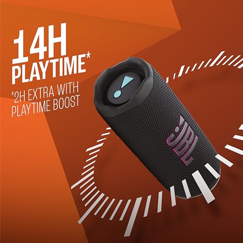 Image of JBL Flip 7 Wireless Portable Bluetooth Speaker,Bold Pro Sound with AI Sound Boost,16Hrs of Playtime, IP68 Water & Dustproof, Multi-Speaker Connection by Auracast, Personalization App (Black & Orange)