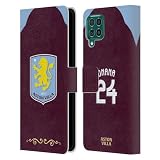Head Case Designs Officially Licensed Aston Villa Football Club Amadou Onana 2025/26 Players Home Kit Leather Wallet Case Compatible with Samsung Galaxy F62 (2021)