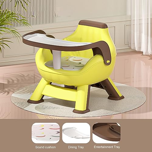 Cadeira de Alimentação para Bebês, Cadeira de Alimentação de Chão para Crianças, Encosto de Bandeja