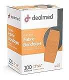 Dealmed Fabric Flexible Adhesive Bandages with Non-Stick Pad, Latex Free, Wound Care for First Aid Kit, 2" x 4" (Box of 100)