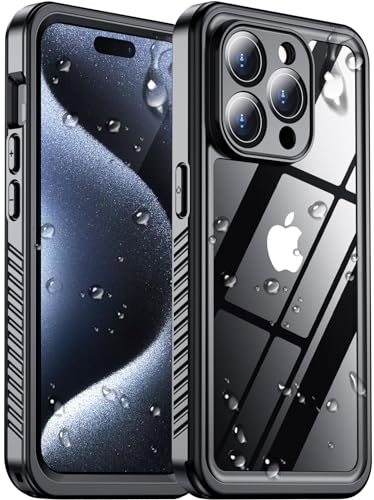 2024 New Designed for iPhone 15 Pro Case Waterproof, [Built-in Screen Protector & Glass Camera Protector][Full Body Shockproof][IP68 Underwater][Dustproof][Dropproof] Phone Case for iPhone 15 Pro 6.1'
