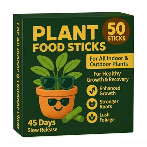Image of Amazon Brand - Natural Fertilizer Sticks, Magic Stick Plant Food for Indoor & Outdoor Plants, Natural Fertilizer Home Garden Plants | Plant Growth Booster Healthy Plant Flower Food Stick | Pack of 50