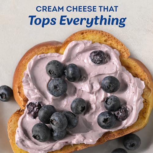 Philadelphia Flavored Cream Cheese Spread, 1 Tub, for Smooth, Spreadable Mornings, Blueberry, No Artificial Preservatives, Flavors or Dyes, 7.5 oz