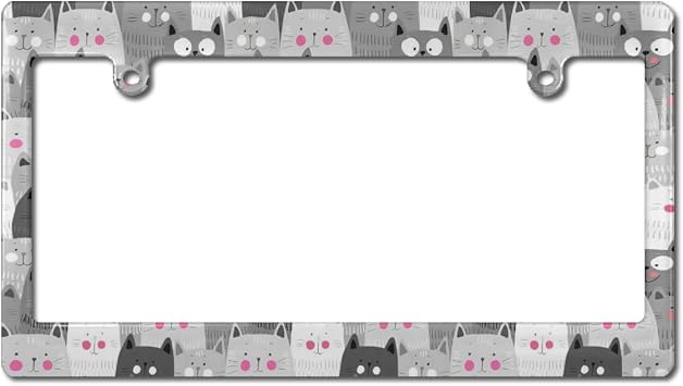 License Plate Frame, Anime, Cute, Cat Pattern, Set of 2, License Plate Frame, Car License Plate, License Plate, License Plate Frame, For Regular Cars/Light Vehicles, Accessories, Car Supplies, Easy