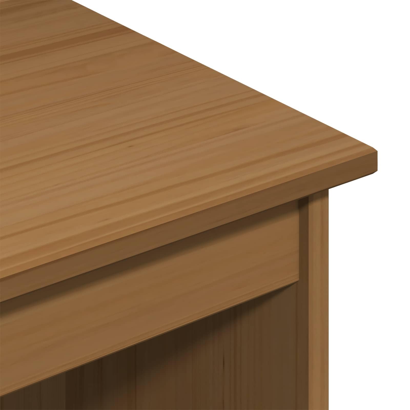 Moss Desk und Rollcontainer Set aus Massivholz Kiefer honigbraun, 2-teilig, 6 Schubladen, 4 Rollen, für Homeoffice, Arbeitszimmer, Stauraum für Dokumente und Zubehör