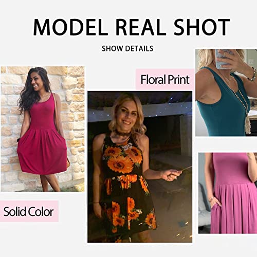 AUSELILY Women's Sleeveless Dresses for Women 2025 Pleated Loose Swing Knee Length Dress with Pockets2