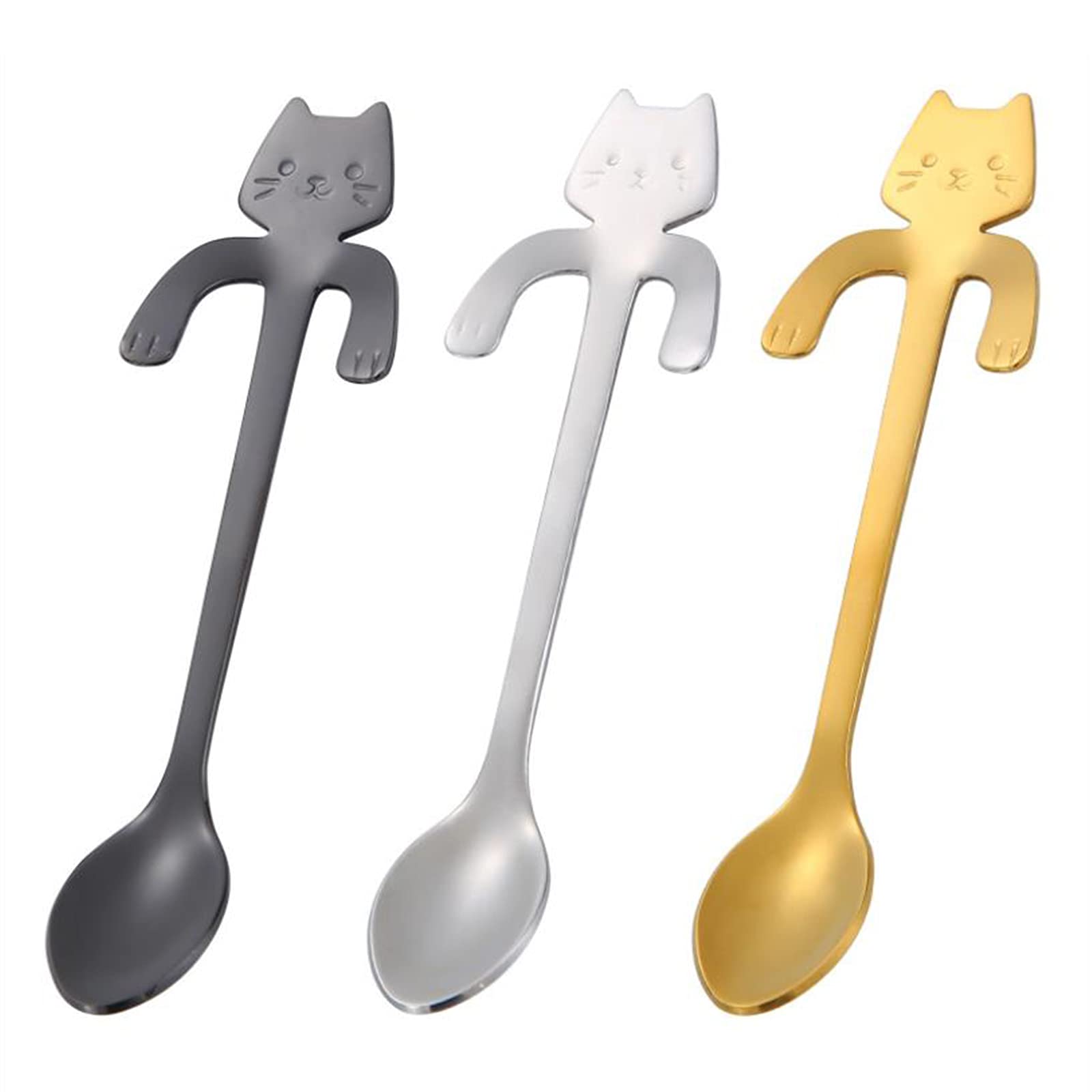 Set 5 Cucchiai Da Caffè Appesi - Acciaio Inox Con Manico Curvo Per Tazze E Bicchieri - Foto 10