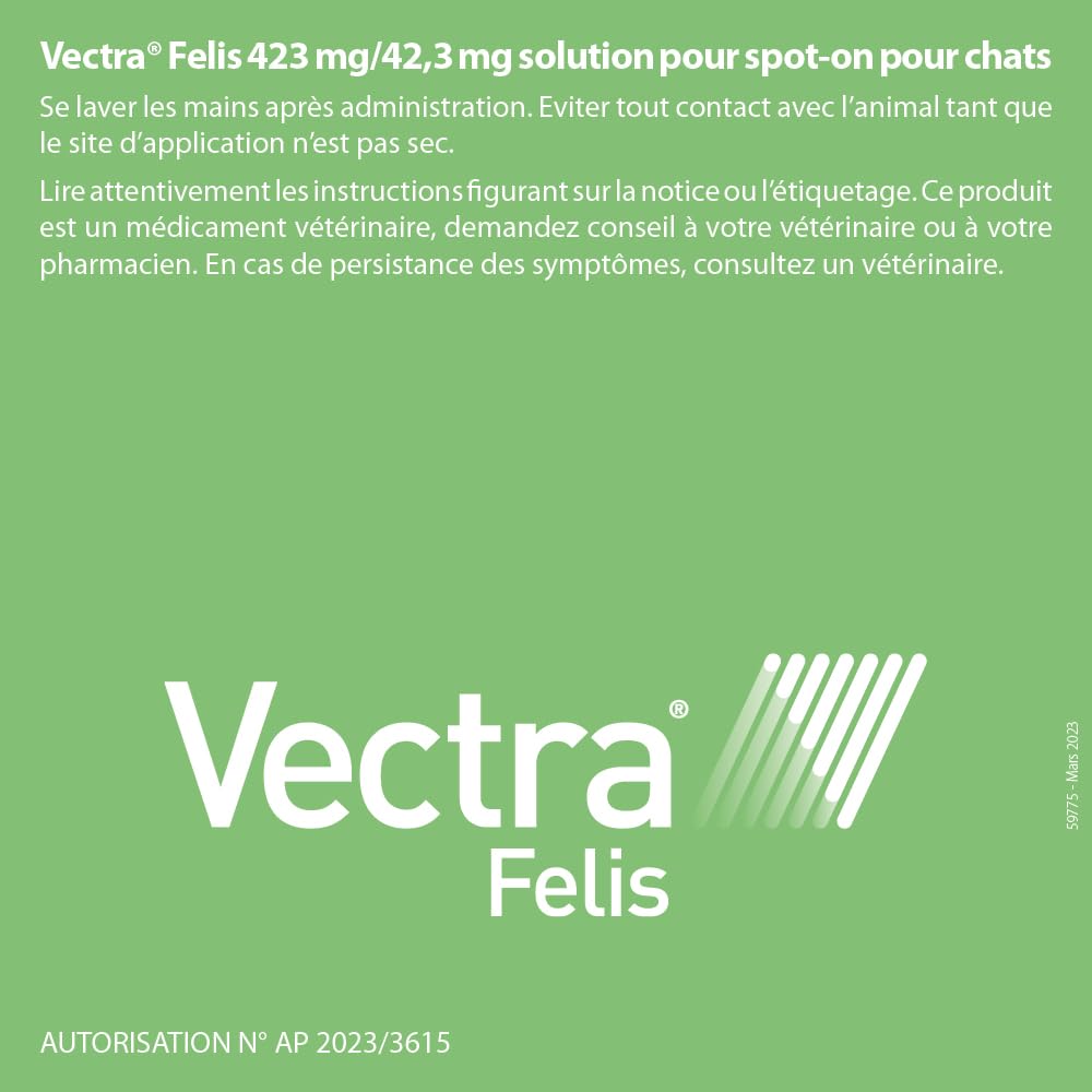 Vectra® Felis Solution Spot-on pour Chats - 3 pipettes