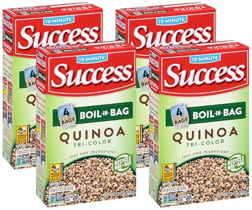 Image of Success Boil-In-Bag Quinoa, Quick Tri-Color Quinoa, 12-Ounce Box (Pack of 4)
