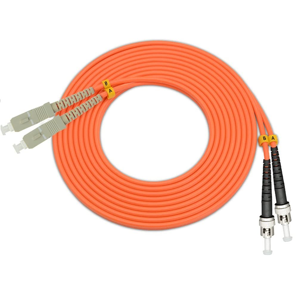 EB-LINK 15M 49ft SC to ST OM1 Fiber Cable Optic Patch Cord Jumper Duplex Multi-Mode 62.5/125 SC-ST,15Meter Orange