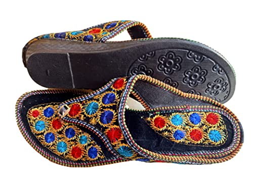 Image of Ethnic Embroidery Slip On Wedges for Women & Girls