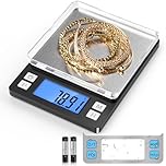BOMATA 0.01g Small Digital Gram Scale, Upgraded 1kg Jewelry Scale with Larger Display and Hold Function, High Precision, Grams and oz for Herb, Coin, Powder, Gold, Yeast, Kitchen