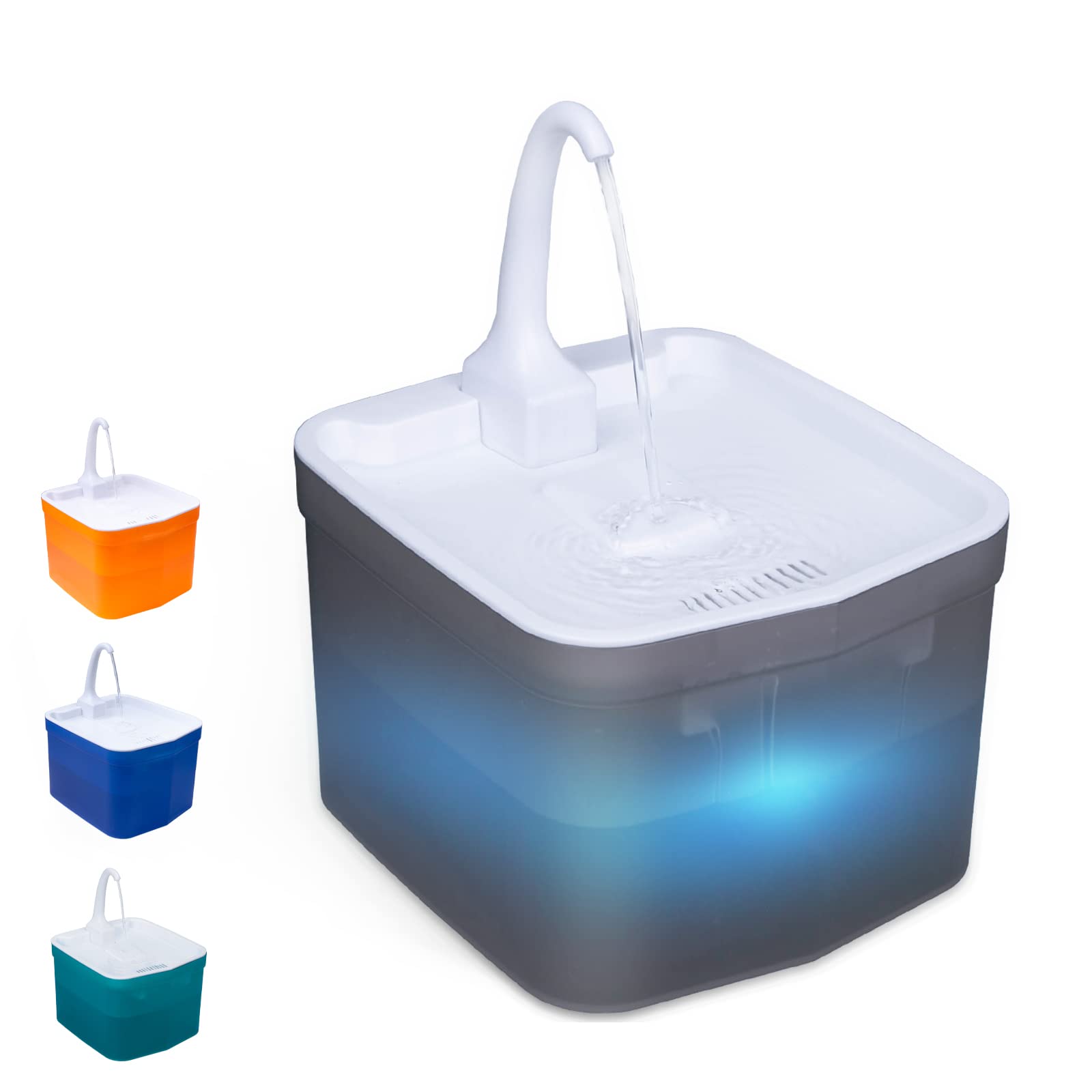 Fontaine à eau pour chat ultra silencieuse avec jet robinet et indicateur LED
