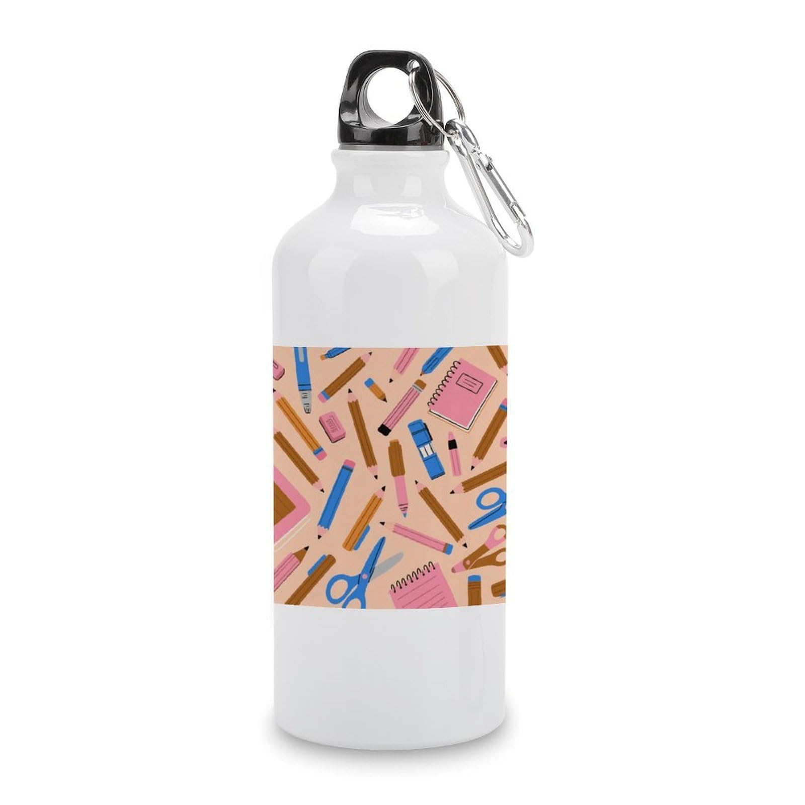 Fekiloot Style Irregular Pattern Aluminum Water Bottle Travel Tumbler Reusable Lightweight Outdoor Sports Water Bottles For Gym Sports Camping Hiking Fishing600ml