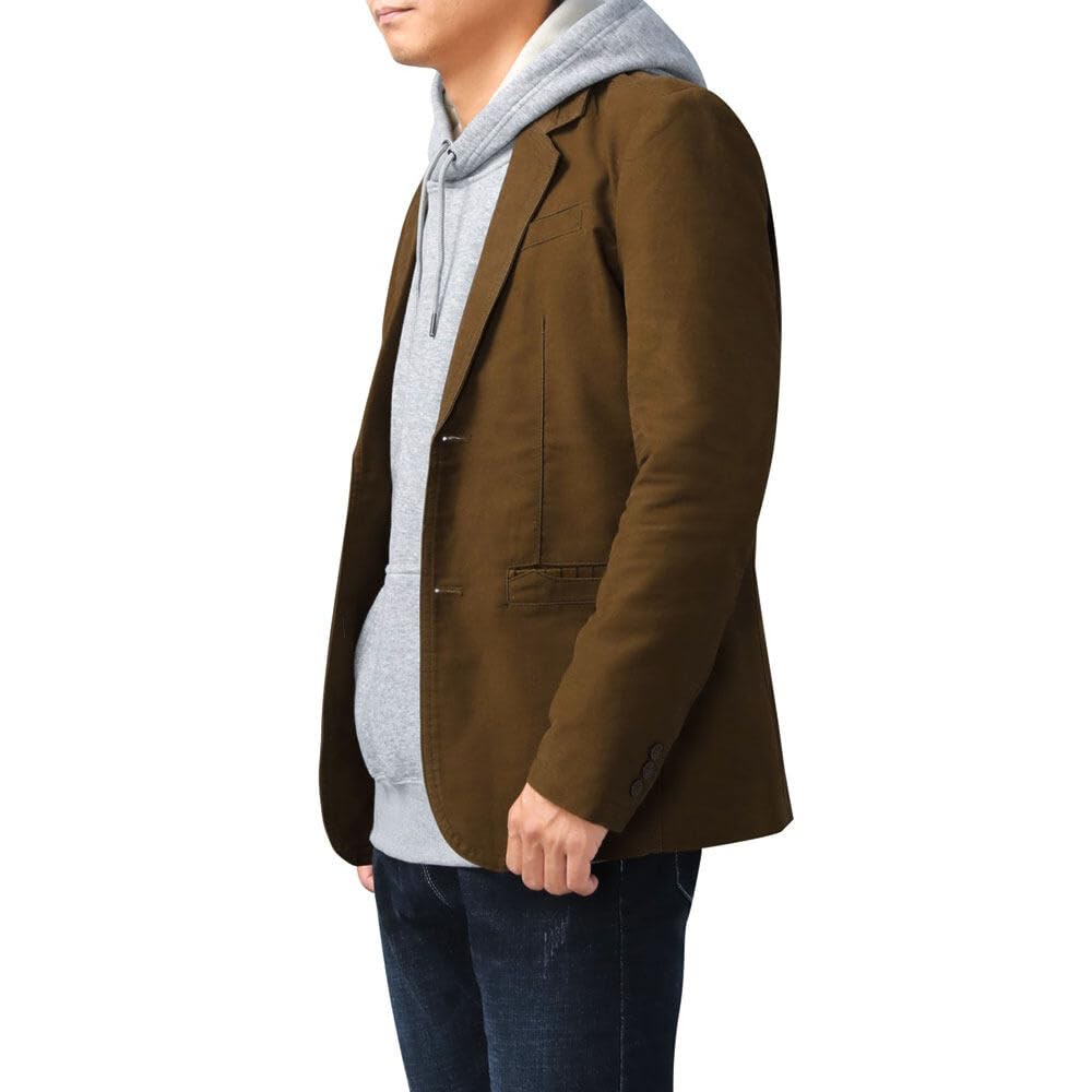 Allthemen Blazer da Uomo Casual Giacca Slim Fit Giacche in Cotone Monopetto a Due Bottoni Blazer Elegante Tinta Unita