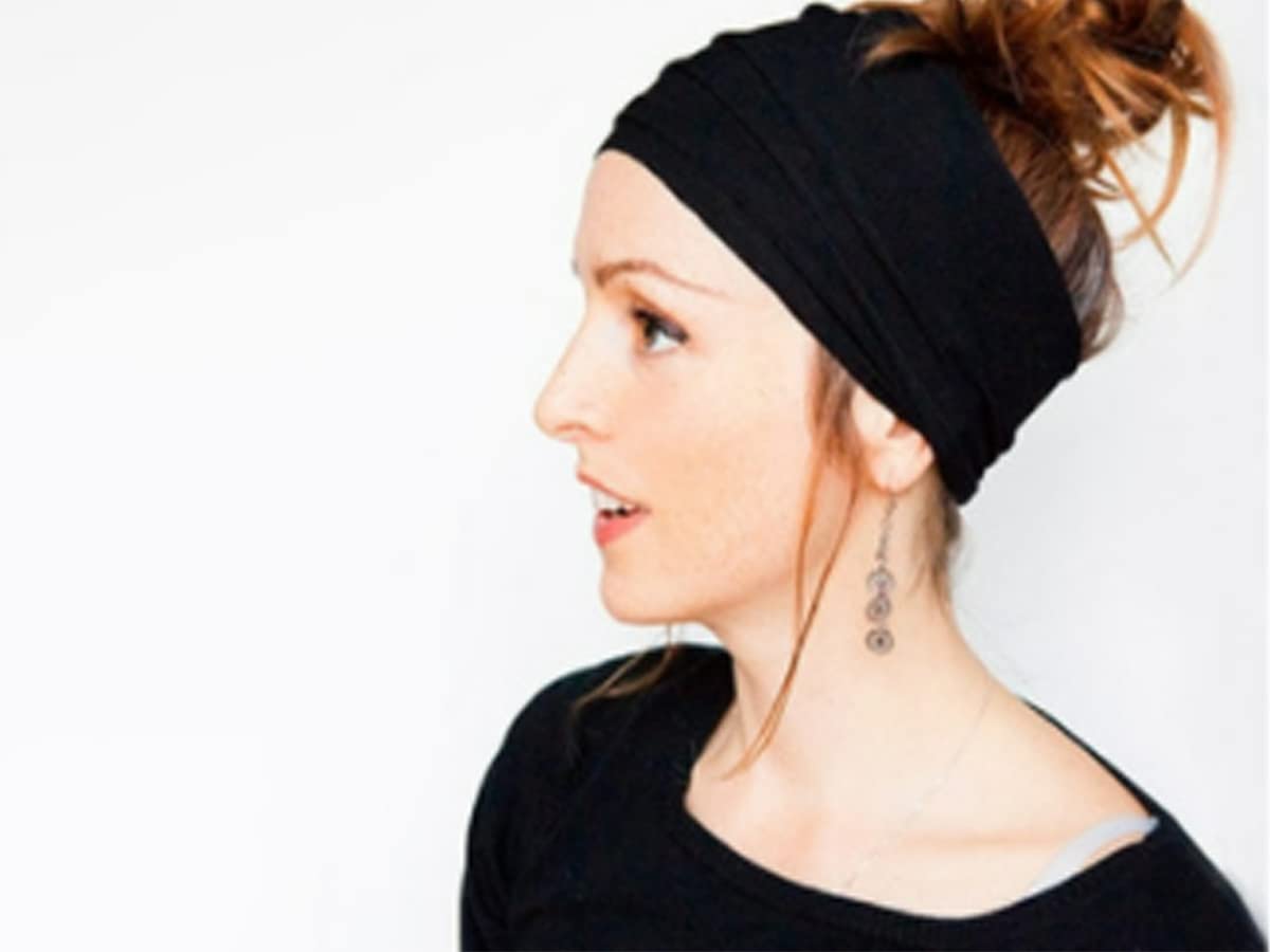 4 Pezzi Fascia Sportiva per Capelli, Fasce Nere per Uomo e Donna, Fascia Elastica per Sport