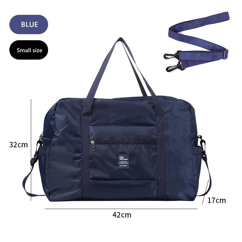 Travel large capacity clothing bag duffel bag can be set rod short-haul bag travel bag storage bag Crossbody single shoulder handbag (Blue, Small)2