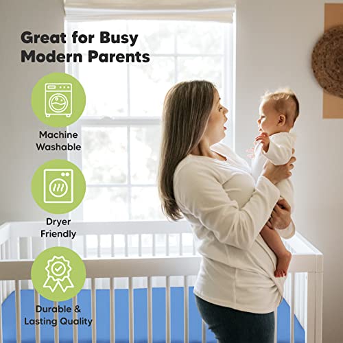 2-Pack Organic Crib Sheets For Boys, Girls - Jersey Fitted Crib Sheet, Baby Crib Sheets Neutral, Crib Mattress Sheet, Cotton Crib Sheets, Soft Baby Sheets For Crib,Unisex Crib Fitted Sheet(Cornflower) #TOP7