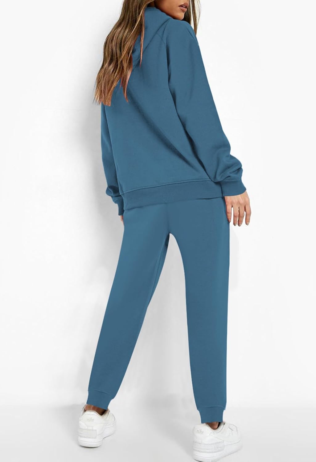 Fixmatti Women Pullover Hoodie Pockets Sweatpants Sport Jogger Sweatsuit - Image 6