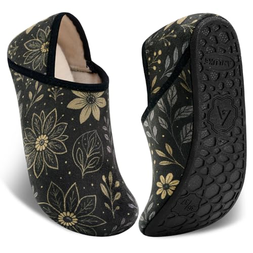 ANLUKE House Slippers for Women Men with Rubber Sole Soft Lightweight Indoor/Outdoor