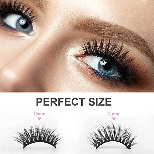 Reusable Self-Adhesive Eyelashes No Eyeliner or Glue Needed, Thick False Lashes, Natural Look and Waterproof Fake Eyelashes