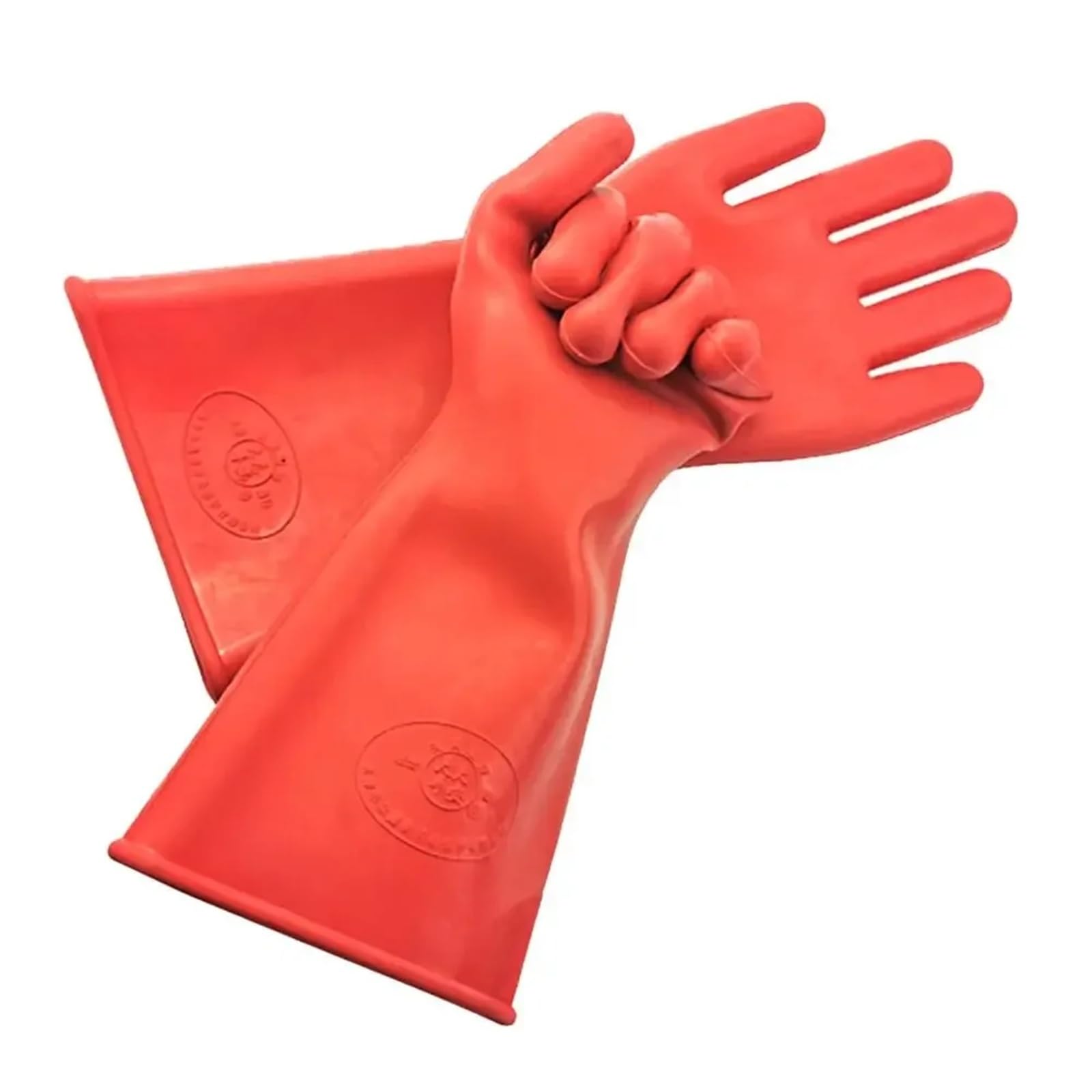 Générique Gants isolants industriels rouges 5 kV - Gants de travail en caoutchouc résistant à la tension for les travaux d'électricien 220 V