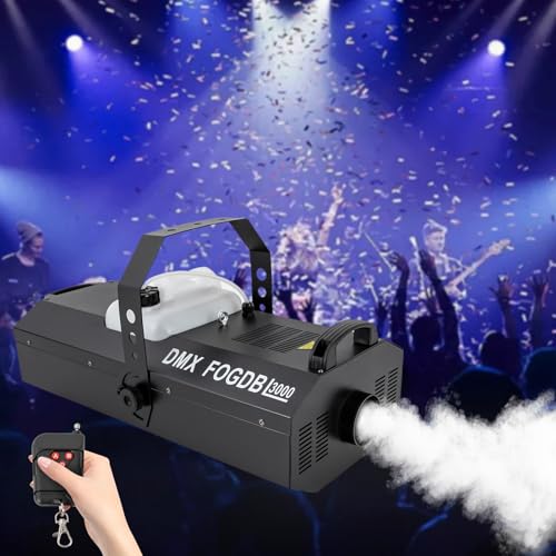 Máquina de humo para Halloween, máquina de niebla escénica termostática de 3000 W con control remoto y temporizador, niebla DMX de 30000 CFM para efectos interiores y exteriores, bodas, discotecas, clubes y actuaciones DJ miniatura 5