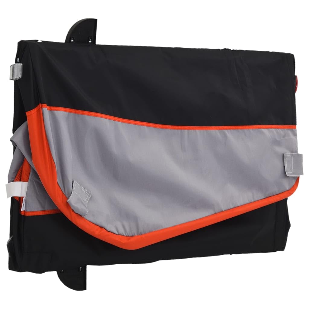 Genérico Remolque para Bicicleta Hierro Negro y Naranja 45 kg,Deportes,Actividades al Aire Libre,Ciclismo,Accesorios para Bicicletas,Remolques para Bicicletas,94152