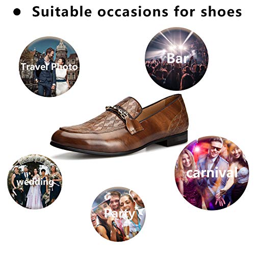 Image of Meijiana Men's Fashion Classic Microfiber PU Leather Loafers and Weeding Dress Shoes for Men