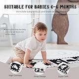 Black and White Sensory Book Newborn Sensory Toys for Crib Hanging Tummy Time Toys High Contrast Soft Baby Book Foldable Cloth Baby Books 0-6 Months - Image 3