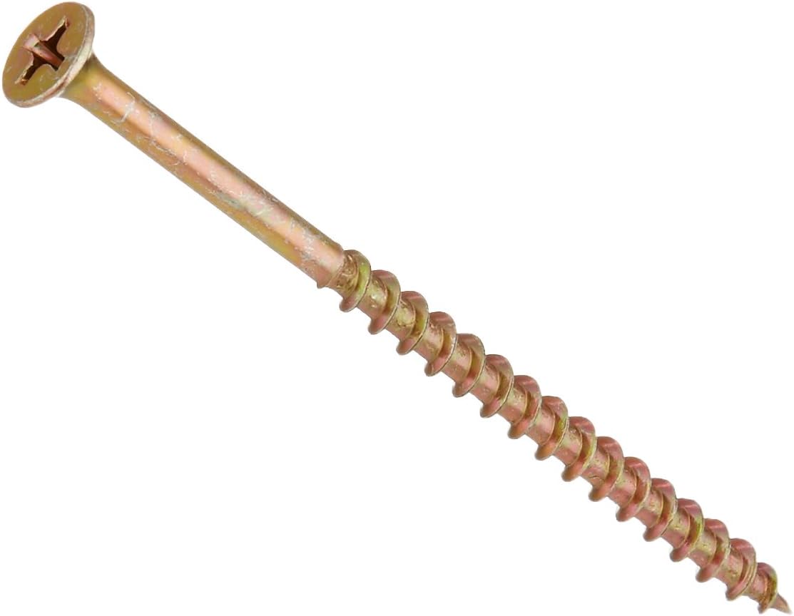 The Hillman Group 47681 8-Inch x 3-Inch All Purpose Wood Screw with Phillips Drive, Yellow