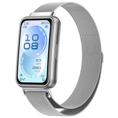[PONATTENO] �����p�x���g For HUAWEI Band 11 Pro/Aluminum Edition �X�}�[�g�E�H�b�`�o���h �N�C�b�N�t�B�b�g QuickFit ������ �X�`�[�����b�V�����C �}�O�l�b�g�� �r�W�l�X�������Y�x���g �T�C�Y����