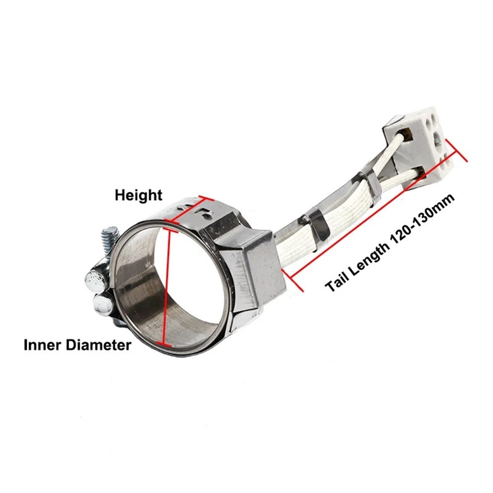 Średnica wewnętrzna maszyny do wtrysku tworzyw sztucznych. Nagrzewnica taśmowa miki 42 mm 300 W/320 W/340 W, wysokość elementu grzejnego ze stali nierdzewnej 75-85 mm, złoty, 220 V, 300 W, 42 x 75 mm