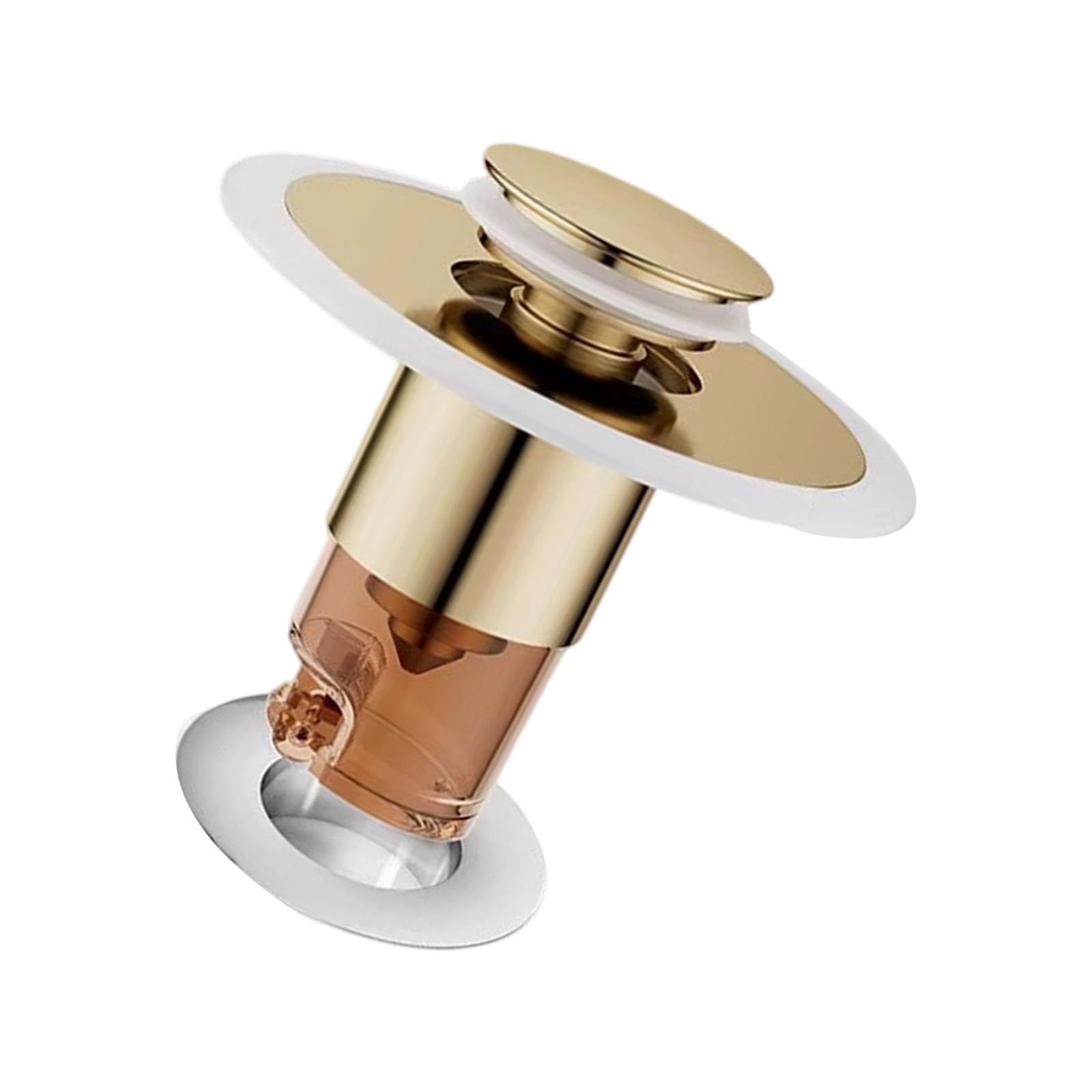 Brass Drain Plug Kitchen Sink Drain Strainer Stoppers Bounce Cores Strainers Basket Filter Push Type Stopper Brass Stoppers Bathroom Strainer