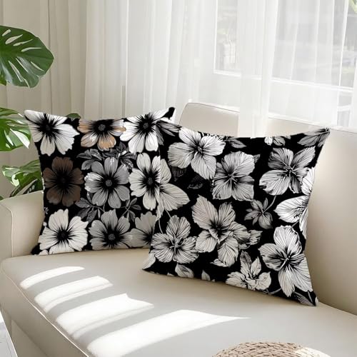 Housse coussin 65x65cm gris en velours imperméable lot de 2 - 3