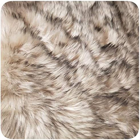 Householdfurnishing Lambskin Sheep Skin 100% Polyester Faux Fur Soft Door Mats Rug (Beige-Black, 60X110)